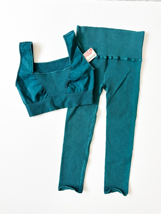 FP Movement by Free People Other - Free People Movement Women’s Teal Ribbed Matching Bra/Leggings Set - Size XLArge